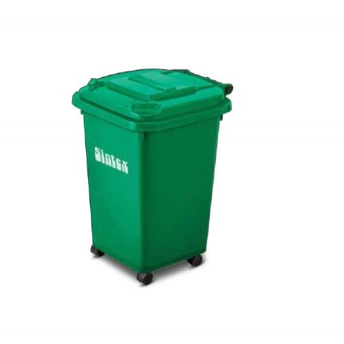 Sintex Dustbin GBRW 05-04 4 Caster Wheels,23x17x18 Inch Green Color Plastic 50 Ltr