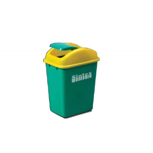 Sintex Dustbin Flap Lid ELE-02-04 Size 19x9x13 Inch Green Color Plastic 20 Ltr