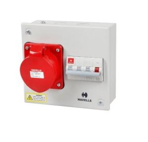 Havells 32A 3P+N+E Solution With Insulated Plug and Socket IP40, DHDPBTN032