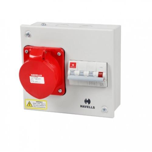 Havells 32A 3P+N+E Solution With Insulated Plug and Socket IP40, DHDPBTN032