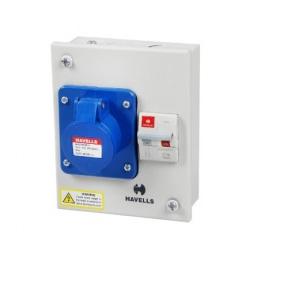 Havells 32A 2P+E Solution With Insulated Plug and Socket IP40, DHDPBDP032
