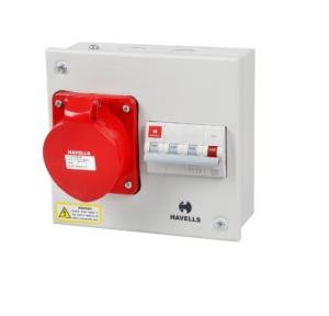 Havells 16A 3P+N+E Solution With Insulated Plug and Socket IP40, DHDPBTN016