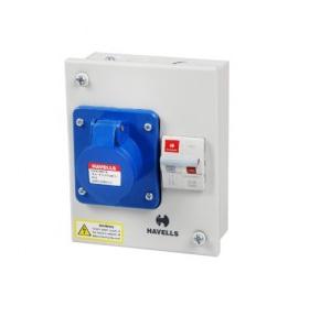 Havells 16A 2P+E Solution With Insulated Plug and Socket IP40, DHDPBDP016