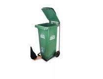 Aristo Wheel Waste Bin With Pedal Green HDPE 240 ltr
