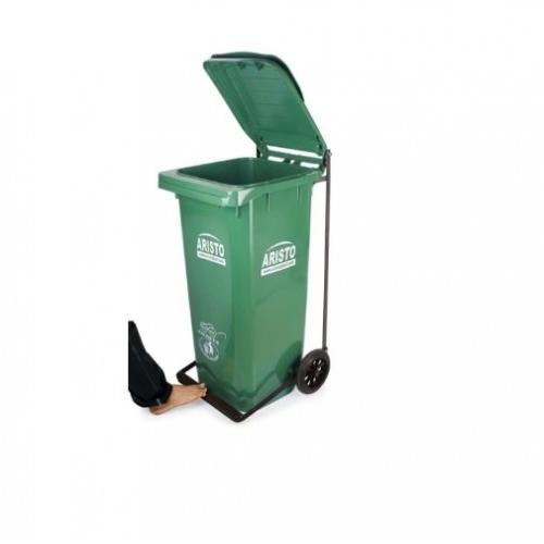 Aristo Wheel Waste Bin With Pedal 240 Ltr Green