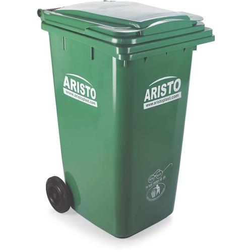 Aristo Wheel Waste Bin, 240 Ltr (Green)