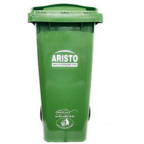 Aristo Wheel Waste Bin Green, 120 Ltr