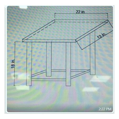 Wooden Table Square, 18x22x13 Inch