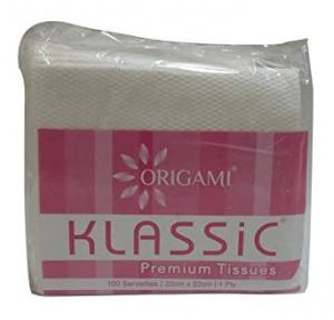 Origami Klassic Plain Napkins 1 Ply, 27x27 Cm