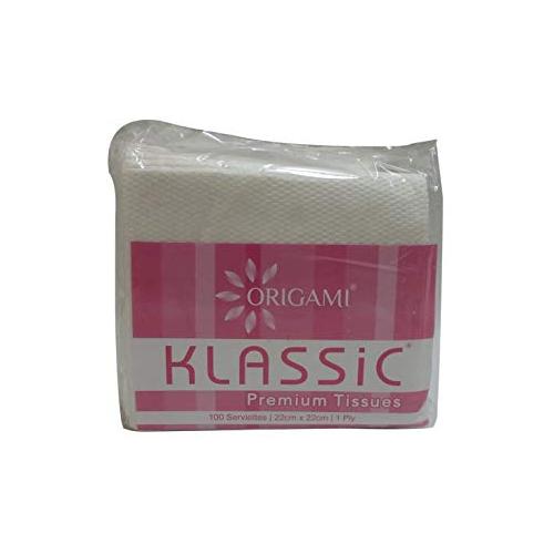 Origami Klassic Plain Napkins 1 Ply, 27x27 Cm