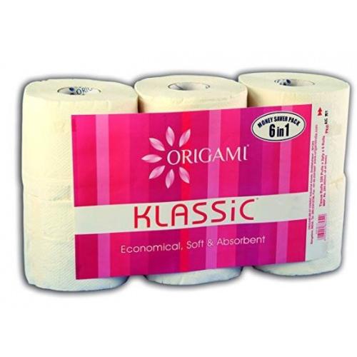Origami Klassic Tissue Roll 6 in 1-180 Pulls x 2 Ply