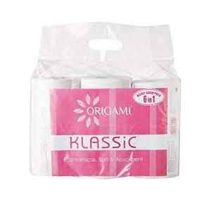 Origami Klassic Tissue Roll 6 in 1-320 Pulls x 2 Ply