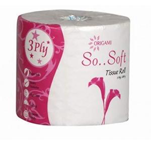 Origami So Soft Single Toilet Roll 340 Pulls x 3 Ply