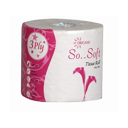 Origami So Soft Single Toilet Roll 340 Pulls x 3 Ply