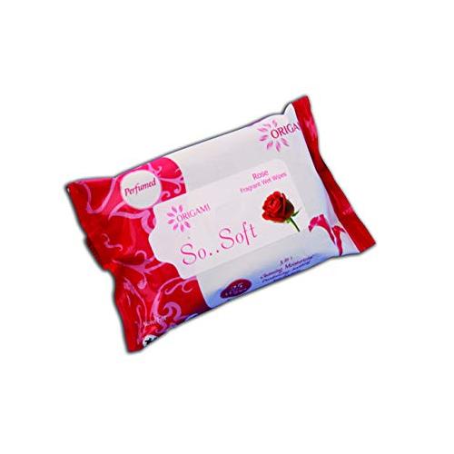 Origami So Soft Wet Wipes-Rose 25 Pull, 15x20 Cm