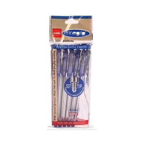 Cello Finegrip Ball Point Pen 0.7mm Blue (Pack of 5 Pcs)