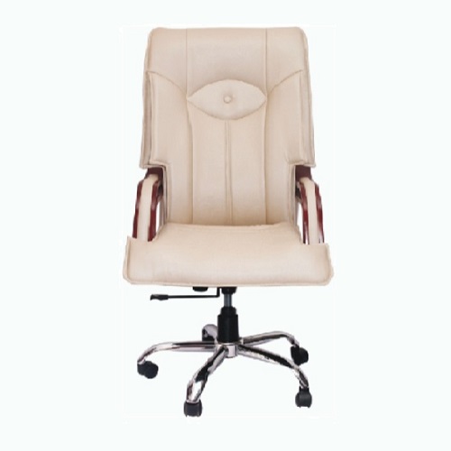 341 HB Beige Executive Chair With Wooden Handle