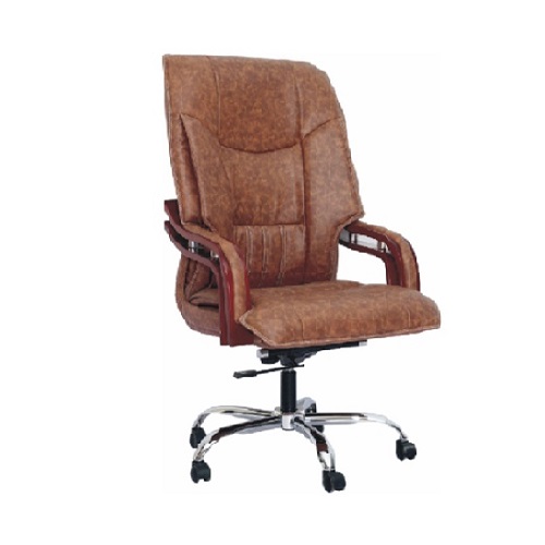 310 HB Brown Executive Chair With Wooden Handle