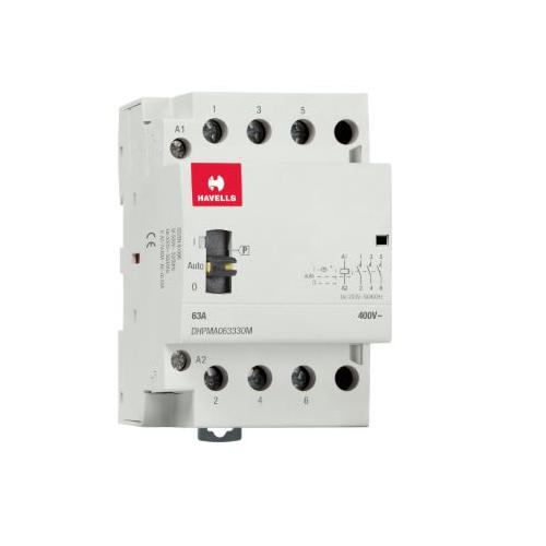 Havells Automatic Modular Contactor With Manual Override 63A 3NO 3P, DHPMA063330M