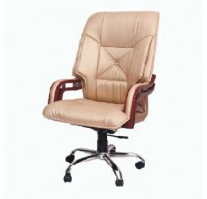 337 HB Beige Executive Chair With Wooden Handle