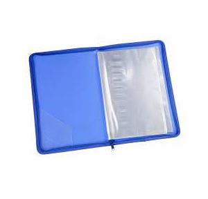 Worldone Zipper Display Book DB516 20 Pockets,Blue Size: B4