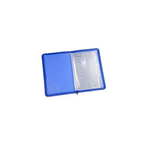 Worldone Zipper Display Book DB516 20 Pockets,Blue Size: B4