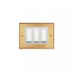 Anchor Roma Classic 24Kt Gold Plated Casted Solid Metal Plate (With White Frame) 8M Vertical, 21929GD (Gold)