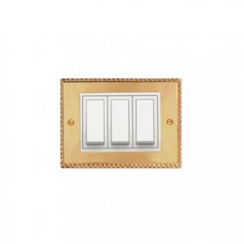 Anchor Roma Classic 24Kt Gold Plated Casted Solid Metal Plate (With White Frame) 8M Vertical, 21929GD (Gold)