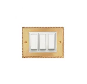 Anchor Roma Classic 24Kt Gold Plated Casted Solid Metal Plate (With White Frame) 3M, 21893GD (Gold)