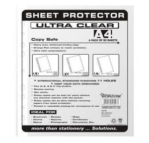 Worldone LF005A Thick Sheet Protector (Universal Punch-100+100), Size: A3