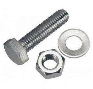 GI Nut Bolt With Washer, 8mm x 2Inch