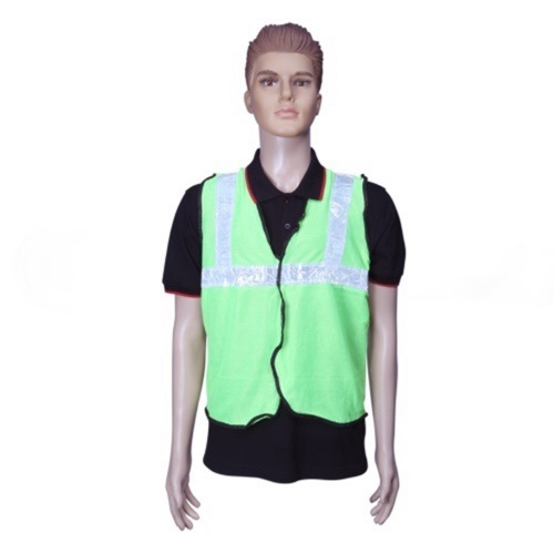 Safari Reflective Safety Jacket 1 Inch Lycra, Green, 60 GSM