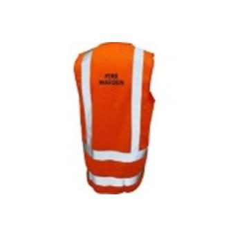 Floor Warden Chain Jacket Orange XL Size 120 GSM With 2 Inch 3M Reflective Strip With Logo Print at Back Side