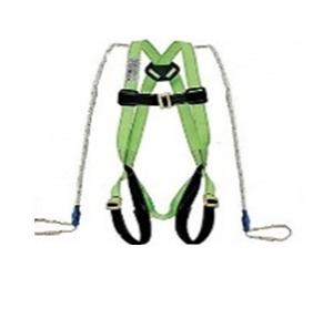 Safety Industrial Fall Protection Climbing, Rocking, Fire Rescue Full Body Simple Hook Double Rope Safety Harness (Green)