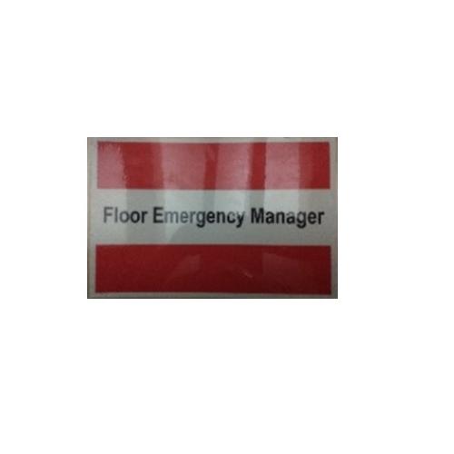 Laminated Floor Emergency Manager Both Side Printed on Sunboard Signage With Hanging Material 12x9 Inch
