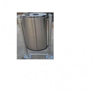 Pole Mounted SS Dustbin 15x28 Inch, 96 Ltr