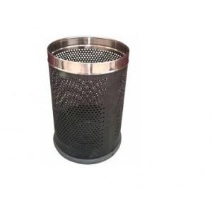 Perforated Dustbin Powder Coated Black Color Size 12x18 Inch SS202 36 Ltr