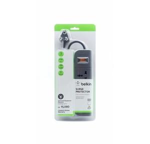 Belkin Essential Series 3 Socket Surge Protector 6A, F9E300zb1.5MGRY