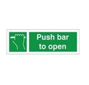 Emergency Exit Door/Push Bar Alarm (PBA) Signage Radium Board, 4x12 Inch