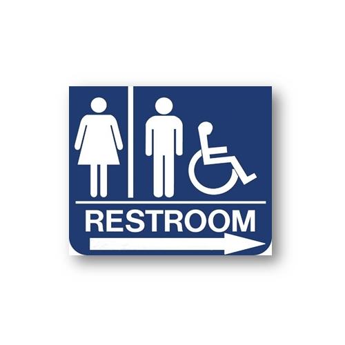 Restroom Signage Radium Board On Acrylic Sheet with Chain Links, 9x9 Inch