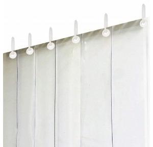 Kuber Industries Transparent 6 Strips AC Curtain PVC 7 Ft 2mm, CTLTC011281 With 2 Brackets, 1 Inch SS Pipe approx 3 1/2 Ft