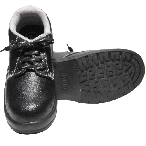 Indcare Polo Steel Toe Black Safety Shoes, Size: 7