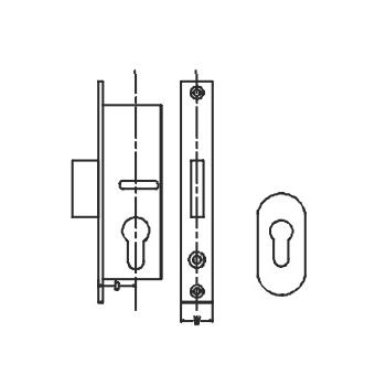 Dorma Dead Lock NDL 100 Narrowstile 25mm Backset, 20mm Square Forend, Strike plate, Finish : SSS