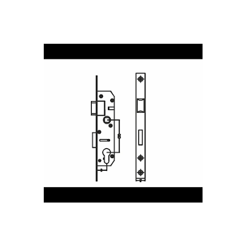 Dorma Sash Lock NSL 100 Narrowstile Backset - 25mm, Centre to Centre - 72mm, 20mm Square Forend, Strike plate, Finish : SSS
