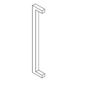 Dorma SS 316 S Square Shaped Pull Handle TGDI, 1225 mm