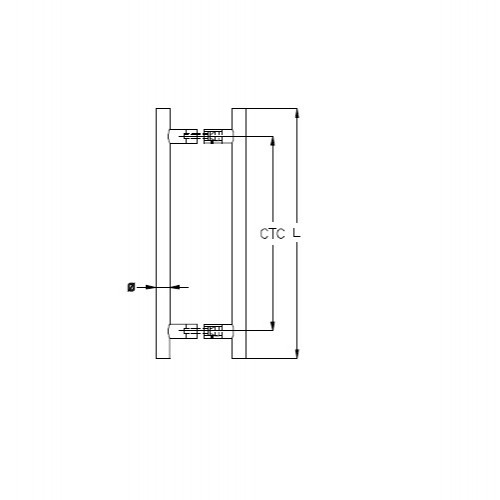 Dorma SS 304 Pull Handle CTC-1050 mm TGDIH, 1200x38 mm