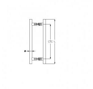 Dorma Pull Handle TGDIH350 X 25, Length - 350 mm, CTC - 250 mm, D - 25 mm SS - 304  Finish - Satin, 9125492