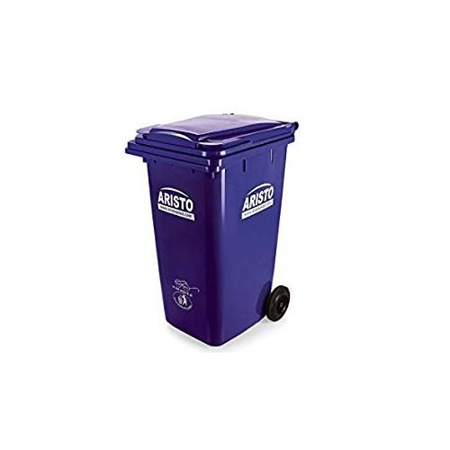 Aristo Wheel Waste Dustbin Blue Color Plastic 240 Ltr