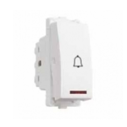 Philips Elite Range White Bell Push Switch Wth Indicator, 6 A, 1M, 913702323601
