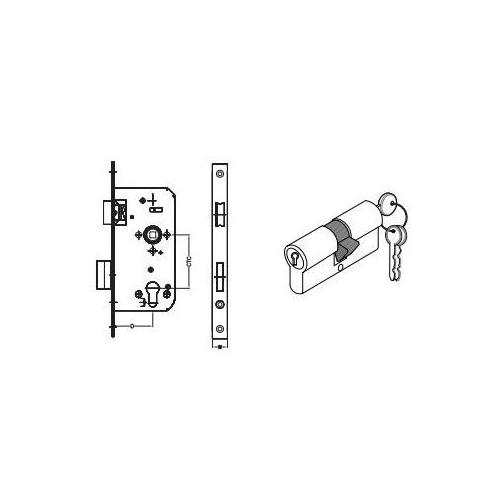 Dorma Satin SS Sash Lock 20x55mm, XL-C 3025 and Euro Profile Cylinder Lock 60mm, XL-C 2010A